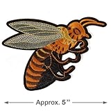 Bee Embroidered Iron-On Patch, Embroidery Applique by pc, 5