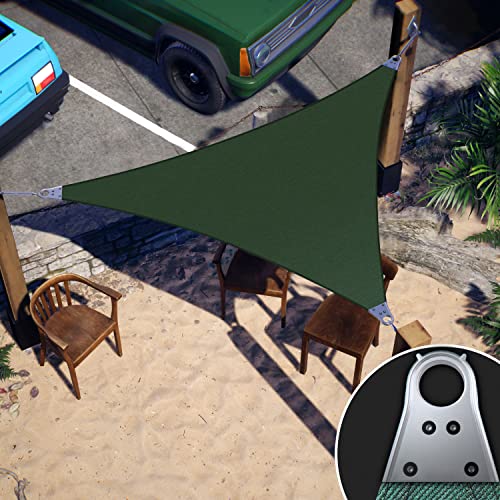 ColourTree Super Ring 24' x 42' x 48.38' Green Right Triangle Customized Size Sun Shade Sail,Commercial Grade Canopy, Reinforced Corners & Edges, 260 GSM Fabric Heavy Duty -3 Years Warranty