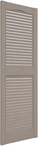 Miniatura 21 de Builders Edge 12 pulgadas de ancho x 48 pulgadas de alto, montante central superior de catedral estándar, persianas con listones abiertos, incluye