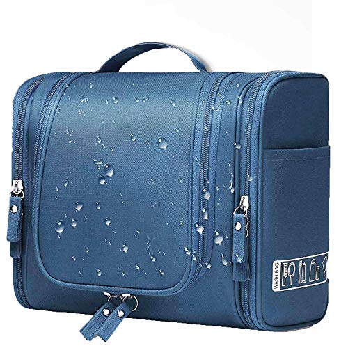 トラベルポーチ トイレタリーバッグ女性用化粧ポーチ,化粧品,防水,トイレ収納 旅行用 アウトドア 小物整理 防水 大容量 (ブルー)