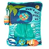 KIDS PREFERRED Cuddle Pal 16” Suns Out Surfs Up Pillow with Three Plush Toys and Clip On Pal Inside - Peek n’ Pals