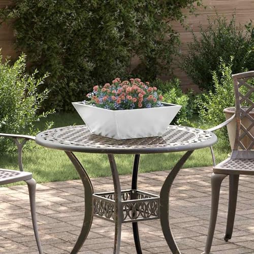 Fasba Pflanzgefäße, verzinkte Stahlpflanzgefäße 40 x 40 x 15 cm quadratische Moderne wetterfeste für Balkon Terrasse Garten Innenbereich Außenbereich