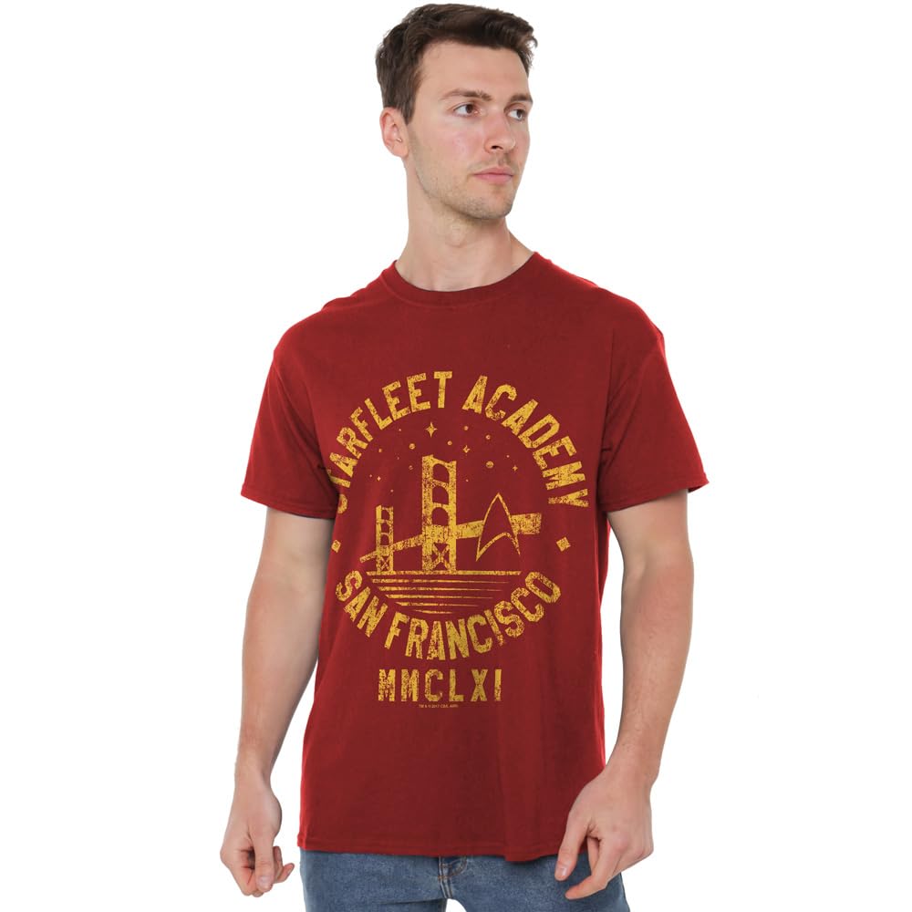 Star Trek Collegiate Bridge Unisex T Shirt, Cardinal, Large