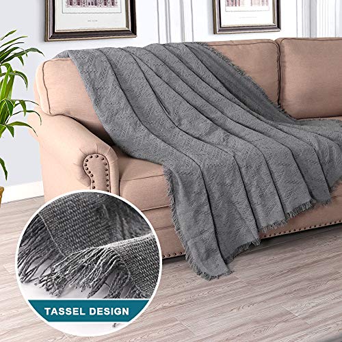 Turquoize Cotton Sofa Cover Couch Cover Grey Couch Protector Sofa Throw Cover For Couches Washable Sectional Sofa Couch Covers For Dogs Feature Geometrical Woven Jacquard Fabric(71"X118",Sofa,Grey) #TOP2