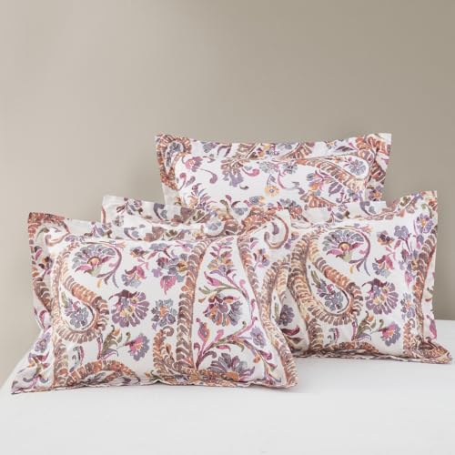 DAUAOTO Standard Size Pillowcases Cotton Printed Shams Pillow Cover 2 Pieces Set 20"x26", Traditional Paisley Pattern