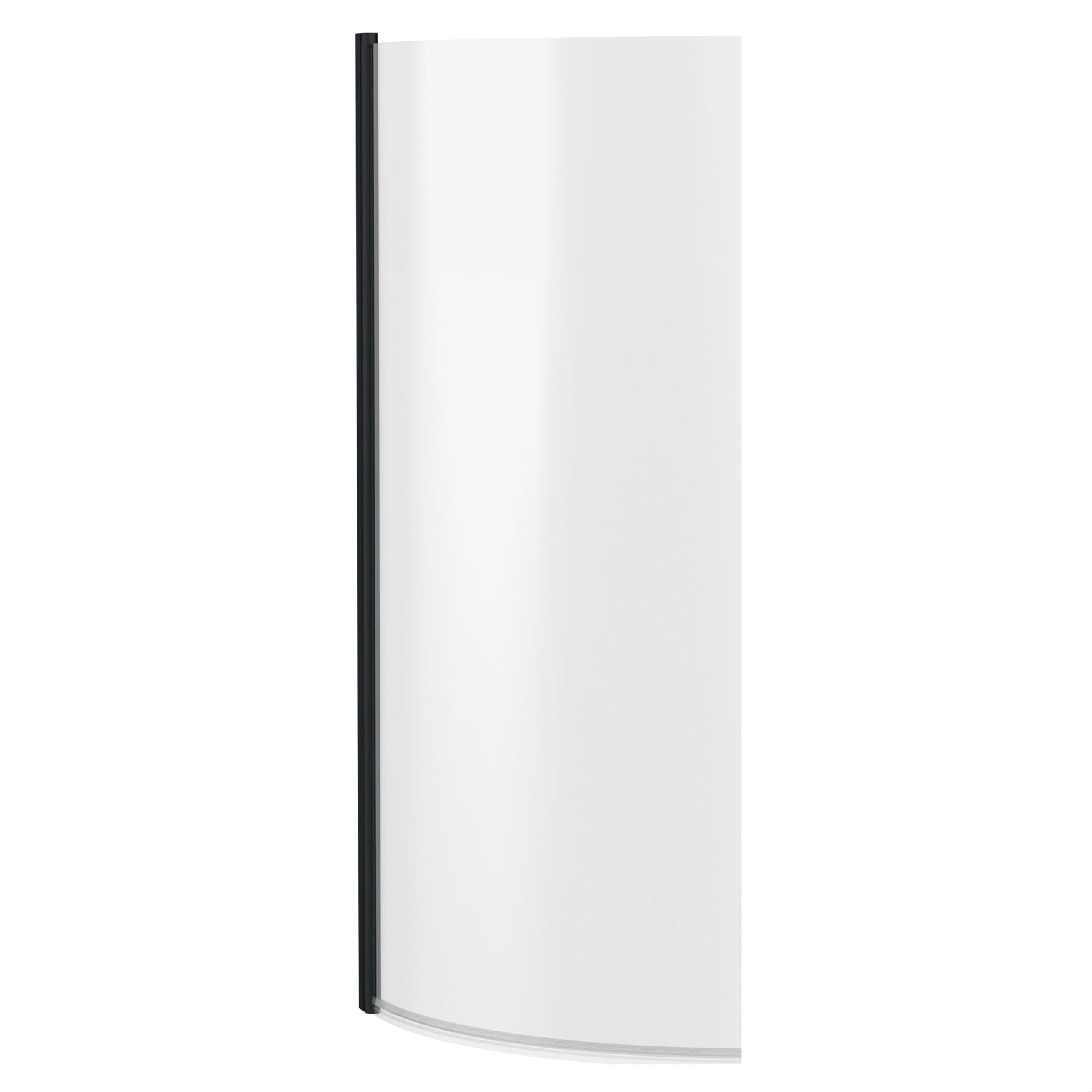 Balterley 715 x 1430mm P-Shaped Bath Shower Screen, Shower Screens for Baths, 6mm Toughened Safety Bath Door Screen, 180° Pivot Reversible Door Screens for P-Shaped Baths (Black)