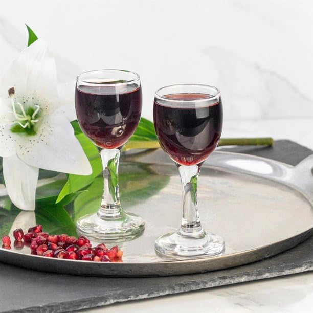 Lav Liquor Glasses, Liquor Glasses Set of 6, Elegant Liqueur Cups Set, Lav Misket Liqueur Glass Set, Large Liquor Glasses for Home and Outdoors Parties, 1.7 Oz (55 cc) (6 Pcs) 