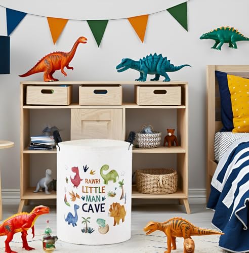 Image of Baby Laundry Basket Baby Nursery Hamper Kids Laundry Basket Toy Storage Bin for Boys Room Decor Gift Baskets for Bedroom Bathroom(Dinosaur)