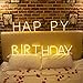 Light Up LED Neon Letters Sign Wall Decorative Neon Lights Warm White Alphabet Marquee Letter Lights For Birthday Wedding Party Decor - A