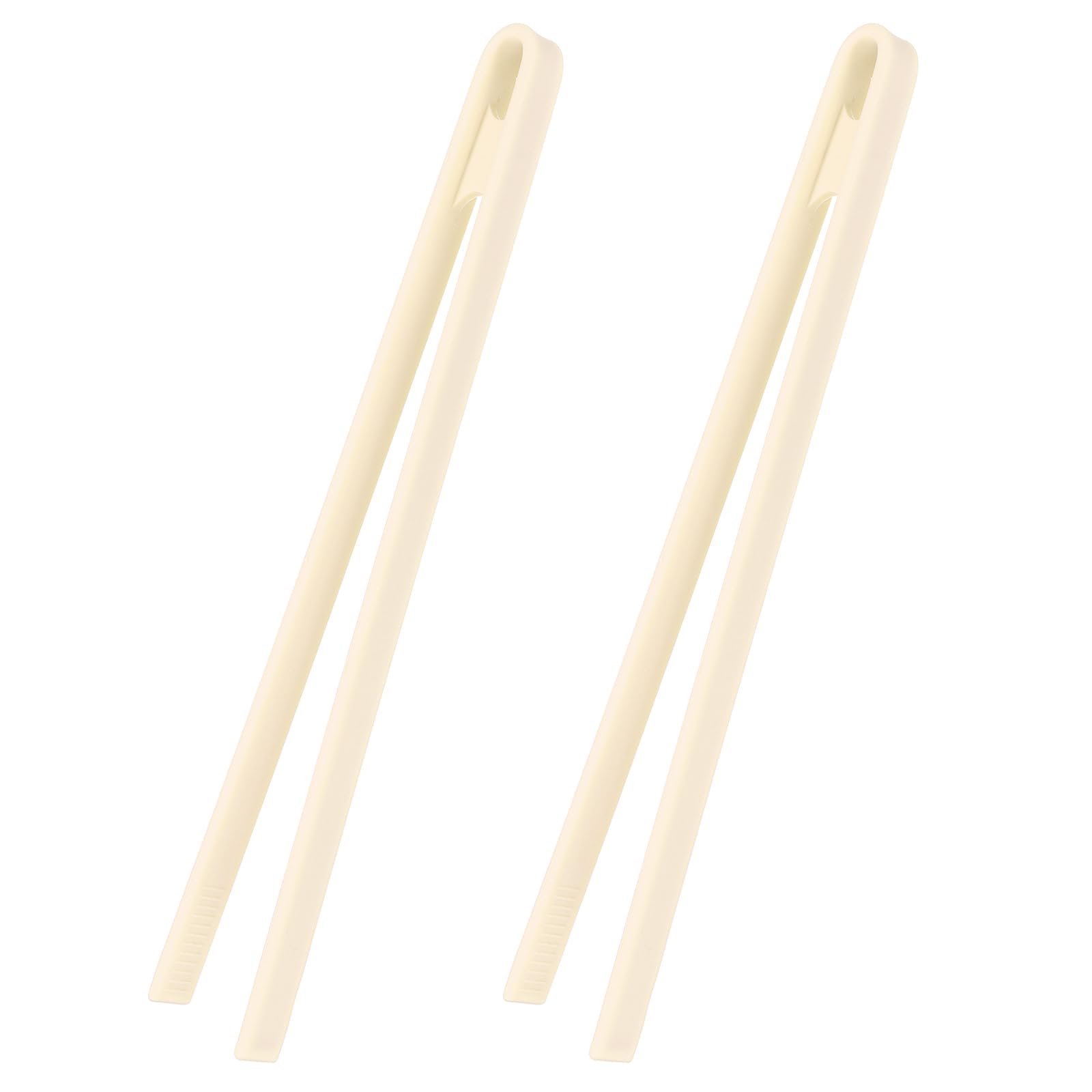sourcing map 2Pcs Silicone Toast Tongs, 29cm Kitchen Food Tongs Heat Resistant for Cooking Food Trivet Grippers Non-Slip Long Tool for Salad Ice Cubes Toaster Fruits Sugar Barbecue, Pure White โ image 1