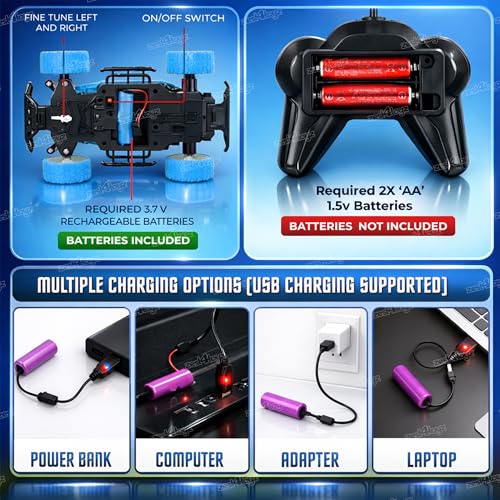 Image of Zest 4 Toyz Remote Control Car Toy for Kids Adults | Off-Road Monster Truck Spray Climbing Racing Car | Mist Spray Effect | Drift RC Car | Rechargeable | USB Cable | LED Lights | Birthday Gift