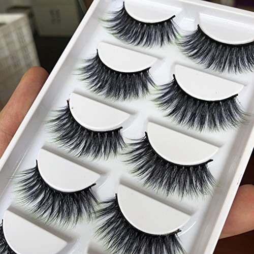 ALICROWN High Volume False Eyelashes Fluffy 3D Lashes Pack 5 Pairs – GREEN