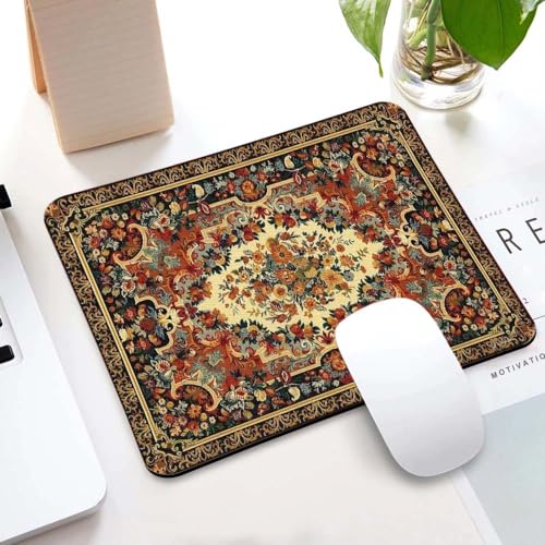 Image of Carpet Pattern Mousepad - Small Non-Slip Rubber Carpet Design Printed Computer Mouse Pad 19x22cm (FMP0225)