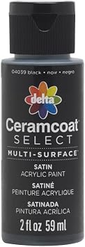 Delta Creative 04039 Ceramcoat Select Multi-Surface Paint, 2 oz, Black
