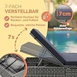 Casaria Sonnenliege mit Klapptisch und Auflage