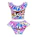 Rohero Toddler Baby Girls Swimsuits Doll Print Ruffle Tulle Swimwear Bathing Suit for Doll Surprised (120cm/ 5-6Y, Purple)