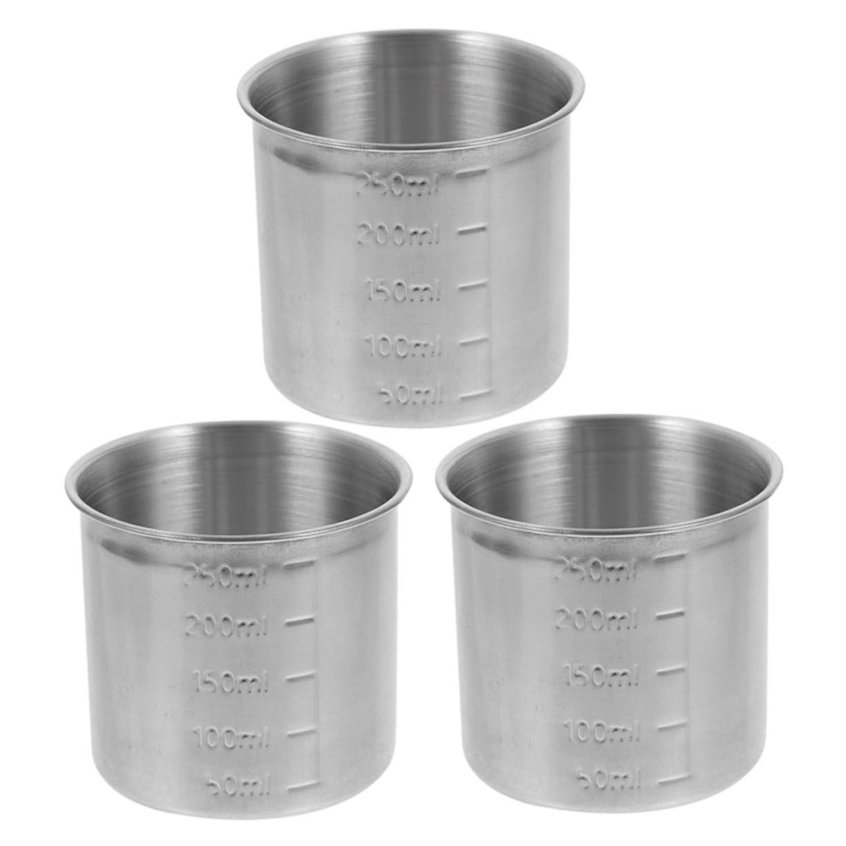 5 Ensembles Tasse À Mesurer Gobelet Doseur Tasses À Mesurer De Cuisson Tasse De Nourriture Sèche Centres De Table De Cuisine Bac À Glace Acier Inoxydable Silver 3 Pièces * 5 Ciieeo