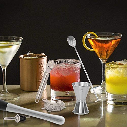 Bar Tool Essentials Deluxe Bar Set with 6 Crafted Stainless Steel Bar