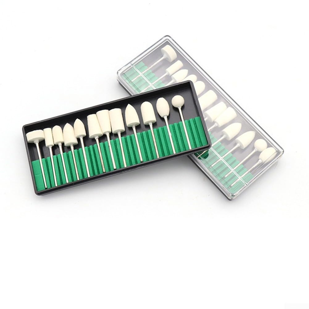 Zilimontt Wollfilz-Polier-Bits, 2,35 mm Schaft, Drehwerkzeug, Zubehör, Polierscheiben für Glas, Metall, Keramik, Schmuck, Holz, Schleifen und Endbearbeitung (mit Box), 12 Stück Zilimontt Wollfilz-Polier-Bits, 2,35 mm Schaft, Drehwerkzeug, Zubehör, Polierscheiben für Glas, Metall, Keramik, Schmuck, Holz, Schleifen und Endbearbeitung (mit Box), 12 Stück