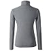 HieasyFit Women's Soft Cotton Turtleneck Top Basic Layer Darkgray M