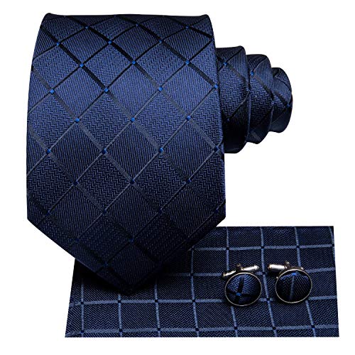 Image of Hi-Tie Men 63inches Tie Set Extra Long Necktie Paisley Tie Pocket Suqare Cufflinks Big and Tall Men Tie