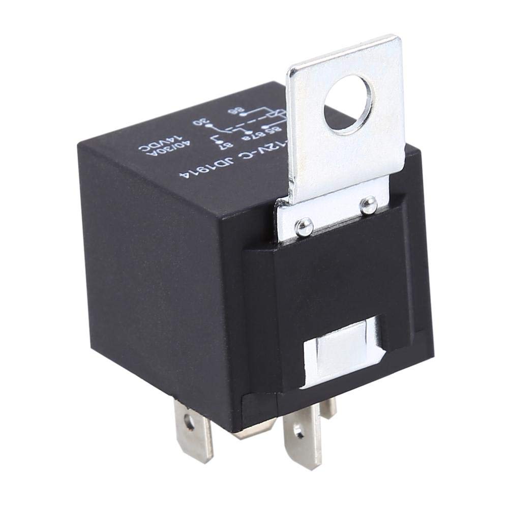 Qiilu Juego de relé y enchufe para automóvil, 5x Vehículo para automóvil 12V 12 voltios CC 40A Juego de relé y enchufe para automóvil SPDT 5 pines 5 cables Nuevo