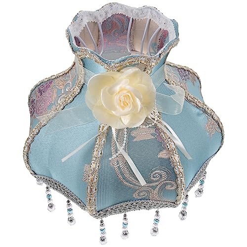 Image of European Style Vintage Lamp Shade Beads and Lace for Table and Floor Lamps Elegant Scallop Suitable for Living Room Bedroom Hotel Decor Style