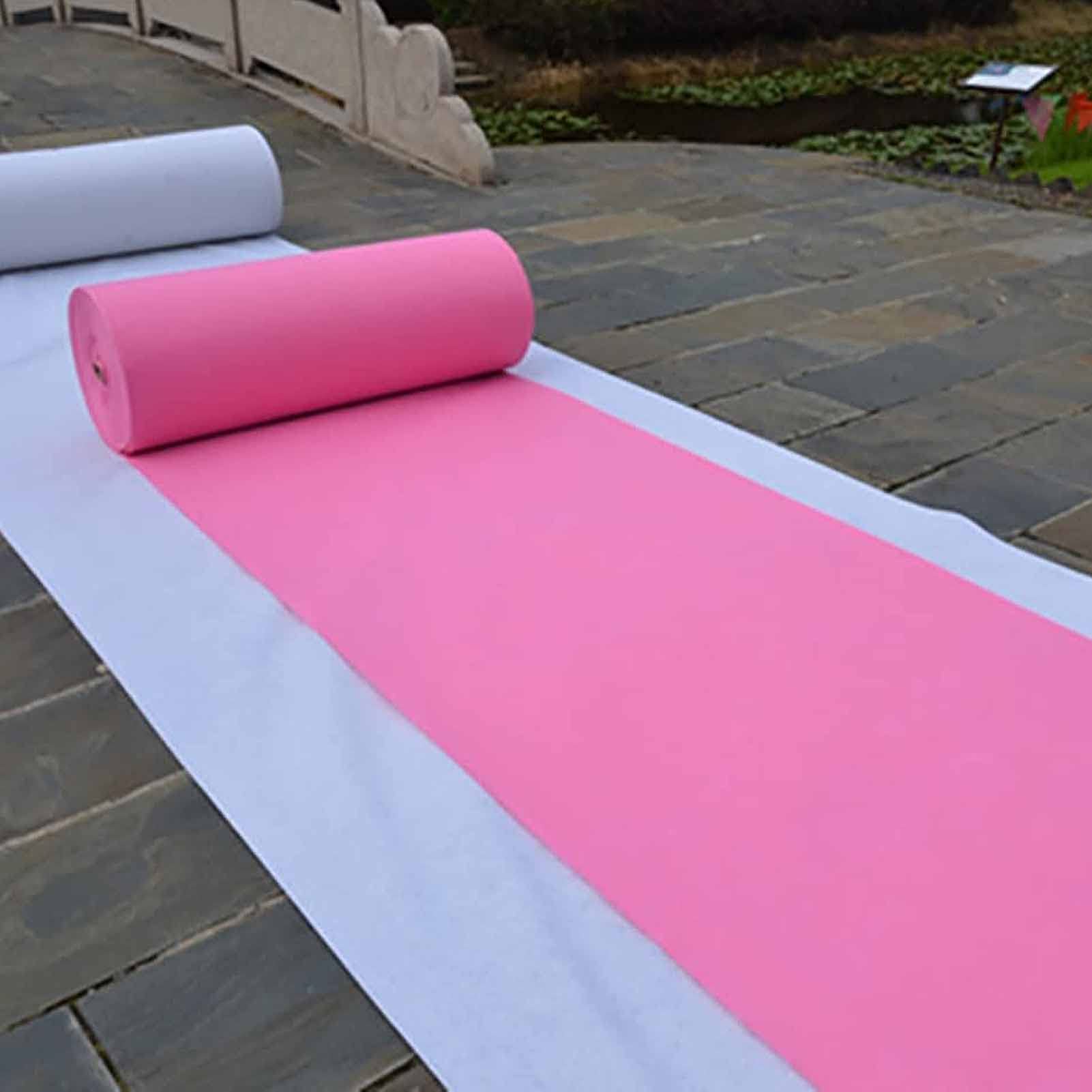 WOROLY Tapis D'Allée Cérémonie Rose 10m Ou 30m - Tapis Sol Mariage Événements - Doux Et Résistant
