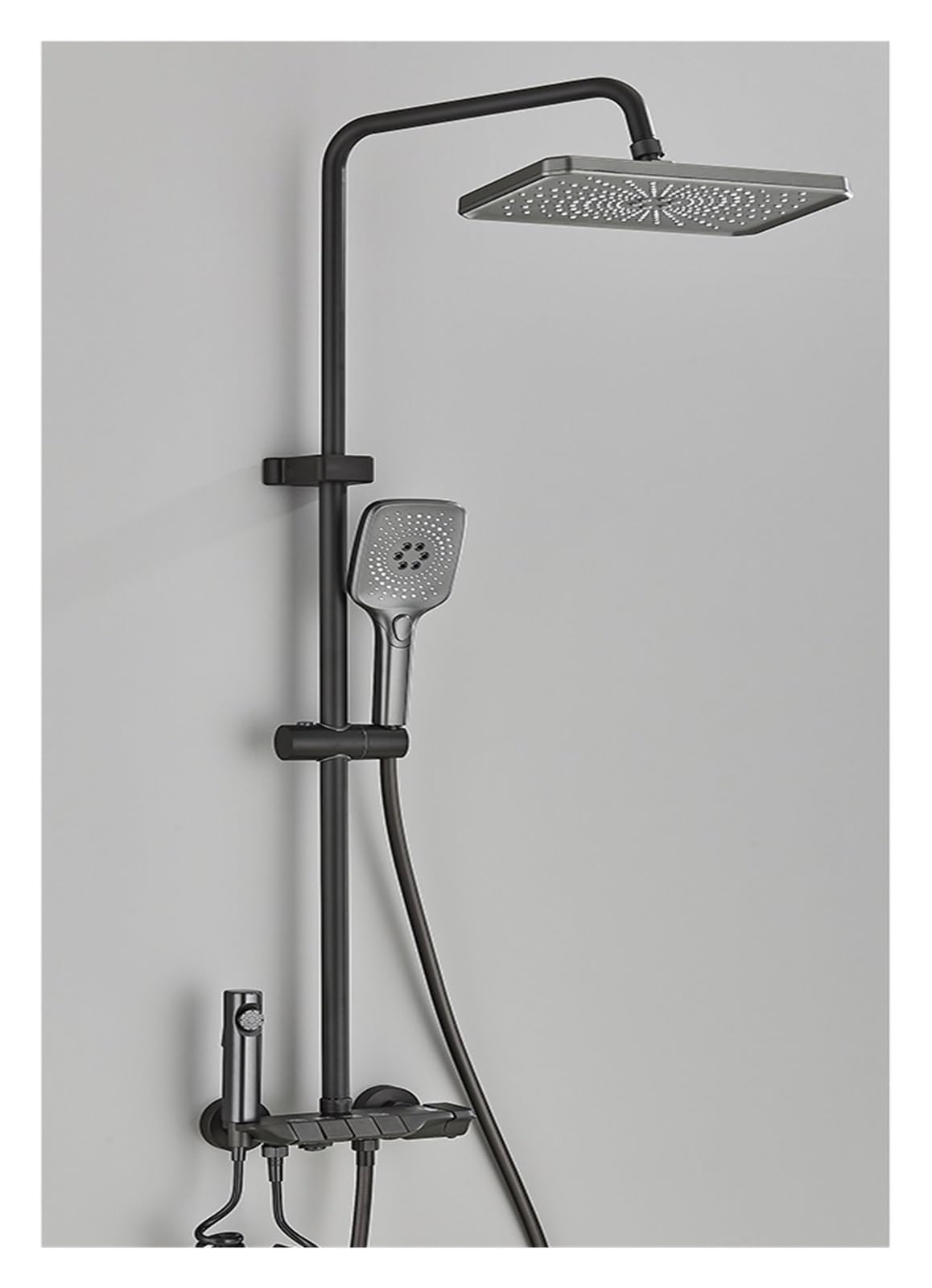 DFGHNBVC Thermostatic Shower Mixer Set Black Digital Shower Set,Intelligent Brass Bathroom Faucets,Hot Cold Waterfall Tap Rainfall White Shower