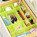 ShineMe Drawer Dividers 8pcs Adjustable Plastic Divider Household Storage Thickening Sub-Grid Finishing Shelves for Home Tidy Closet Stationary Makeup Socks Underwear Scarves Organizer (Green)