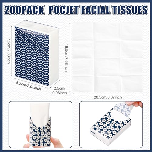 Image of Therwen 100 Pack Pocket Tissues Travel Bulk 1000 Sheet, Various