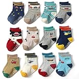 Menge: Diese Babykleinkindsocken werden mit 12 Paaren in verschiedenen Farben und Mustern geliefert