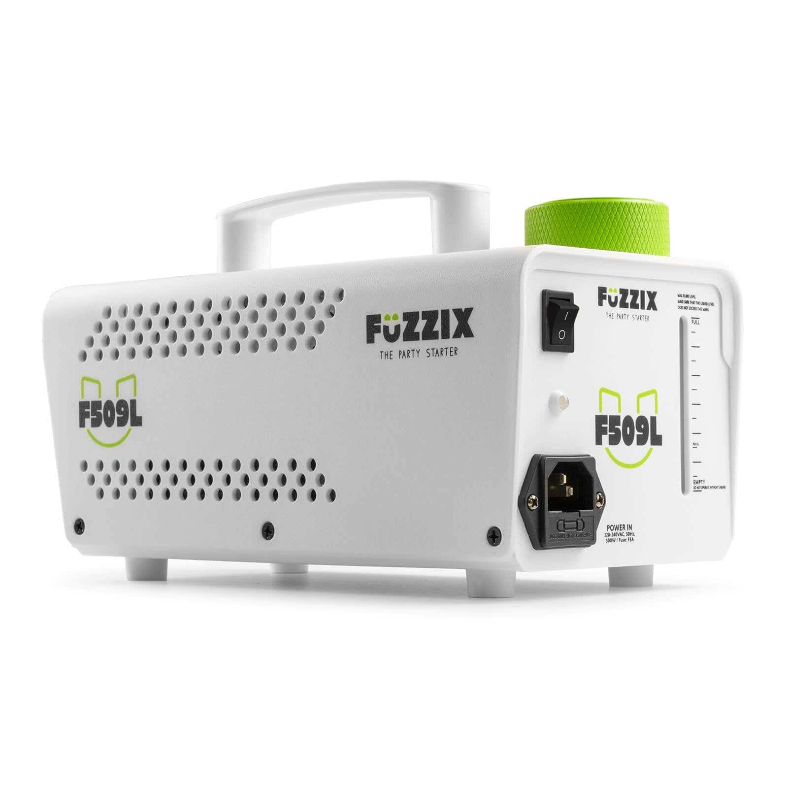 Fuzzix F509LW Nebelmaschine Mini mit LED Lichteffekt, 500 Watt mit Fernbedienung, Rauchmaschine, Smoke Machine mit 9 LEDs RGB für Hochzeiten, Fog Machine Nebelmaschine Halloween, DJ, Party - Weiß