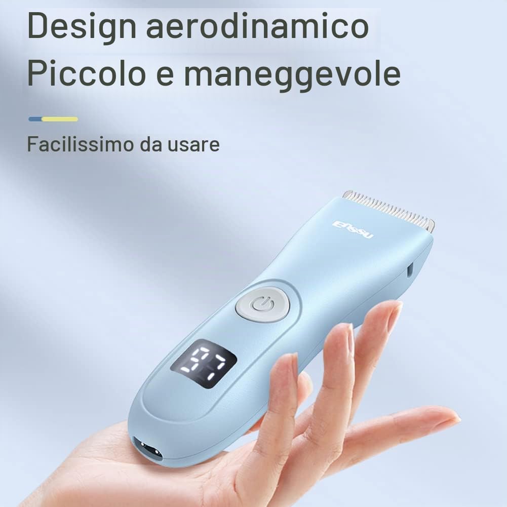 Tagliacapelli professionale silenziosoper bambini, macchina per tagliare i capelli senza fili impermeabile e ricaricabile con display LCD