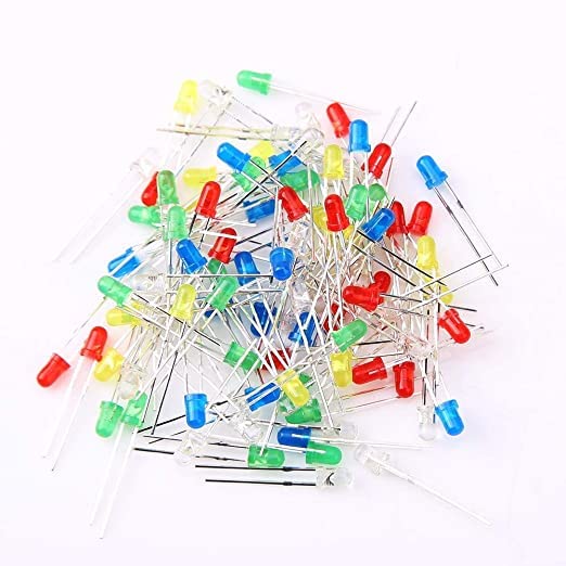 S P 5 Colour LED Diodes Lights 5mm Light Emitting Diode LED Lamp Assorted Kit / 2pin Diffused LED Electronic Parts Kit for Arduino (500 Pieces)-image-35