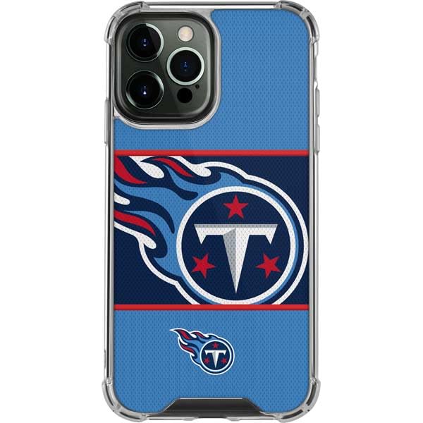 Skinit Clear Phone Case Compatible with iPhone 13 Pro Max - Officially Licensed NFL Tennessee Titans Zone Block Design