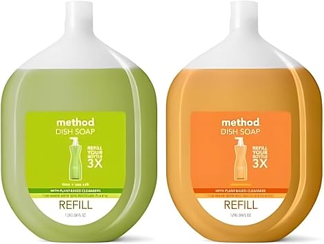 Method Liquid Dish Soap 2 Scent Variety Pack Lime & Sea Salt + Clementine