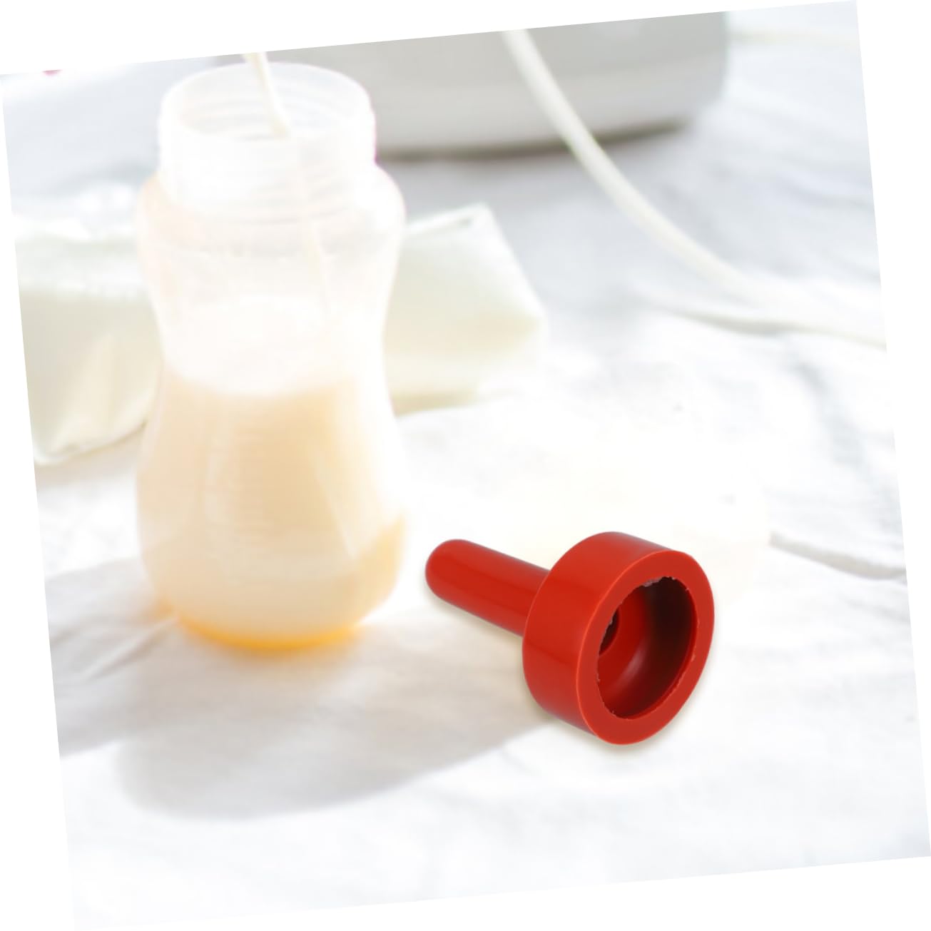 10 Tetinas de Goma Rojas Operación Simple y Diseño Reforzado para Alimentación de Terneros y Ovejas para Uso en Granjas