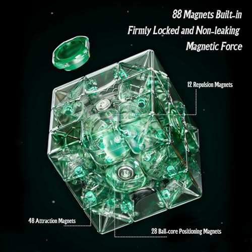 Image of HAWKISTER Moyu Wrm V9 Ball Core (Uv Coated) 3X3 Stickerless Speed Cube, Moyu Weilong Wr M V9 Maglev+Core Magnets Flagship 3X3X3 Cube (Ball-Core Version), For Kid