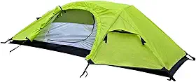 NAUTIKA, Barraca de camping individual Modelo WIndy com capacidade para 1 pessoa. Coluna d’água de 2.500mm. Modelo Bivaque de Fácil Montagem Super Leve. Verde Neon e Preto