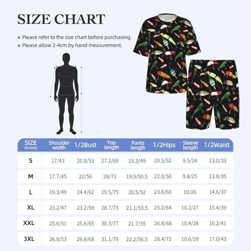 Pijama de dos piezas transpirable para hombre con camiseta estampada 4
