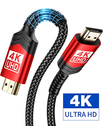 4K@60Hz HDMI to HDMI Cable 6.6ft, JSAUX High Speed 18Gbps 28AWG HDR 3D