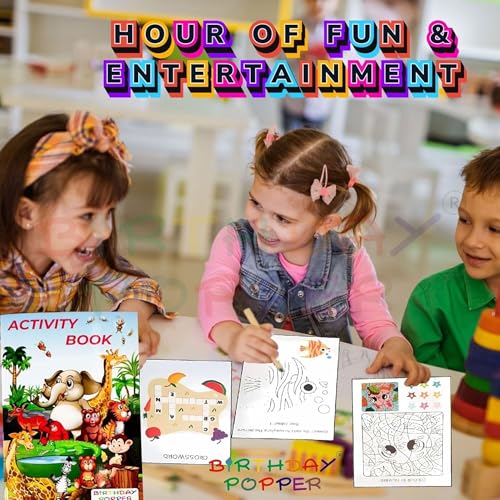 Image of Birthday Popper Brain Booster Activity Books - Set of 20 - Interactive Birthday Return Gifts for Kids