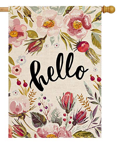 Pingpi PINP-GDFG-A762 Vintage Hand Drawn Floral 28 X 40 House Flag Summer Double Sided cover