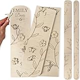 Personalized Wooden Growth Chart for Wall - Custom Name Kids Measurement Growth Chart for Girls, Child Height Measuring Chart Wooden, Baby Height Chart Wall Ruler Wood Wildlife Butterfly, 2 Sizes