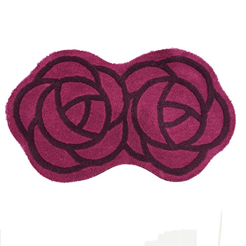 センコー S.D.S ローズ 薔薇をかたどった インテリアマット パープル 約55×85cm 18752