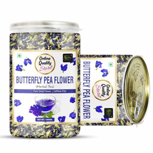 Image of Online Quality Store Hibiscus Flower Tea, Butterfly Pea, Chamomile, Lemongrass - 100gm Each (4 x 100 gm) Total 400 gm