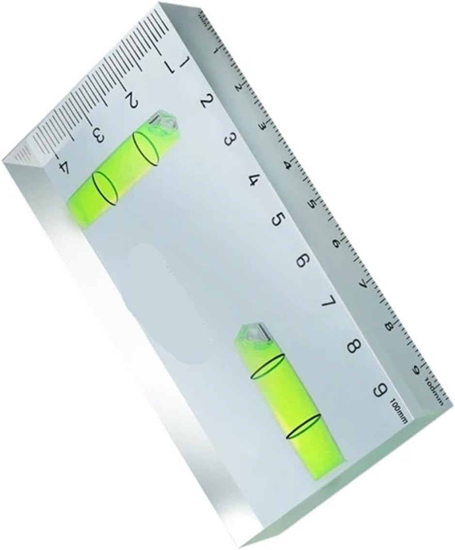 1pc100mm Transparent Level Ruler Acrylic 1mm/m High Precision 2 Horizontal Bubble Level Multifunction Portable