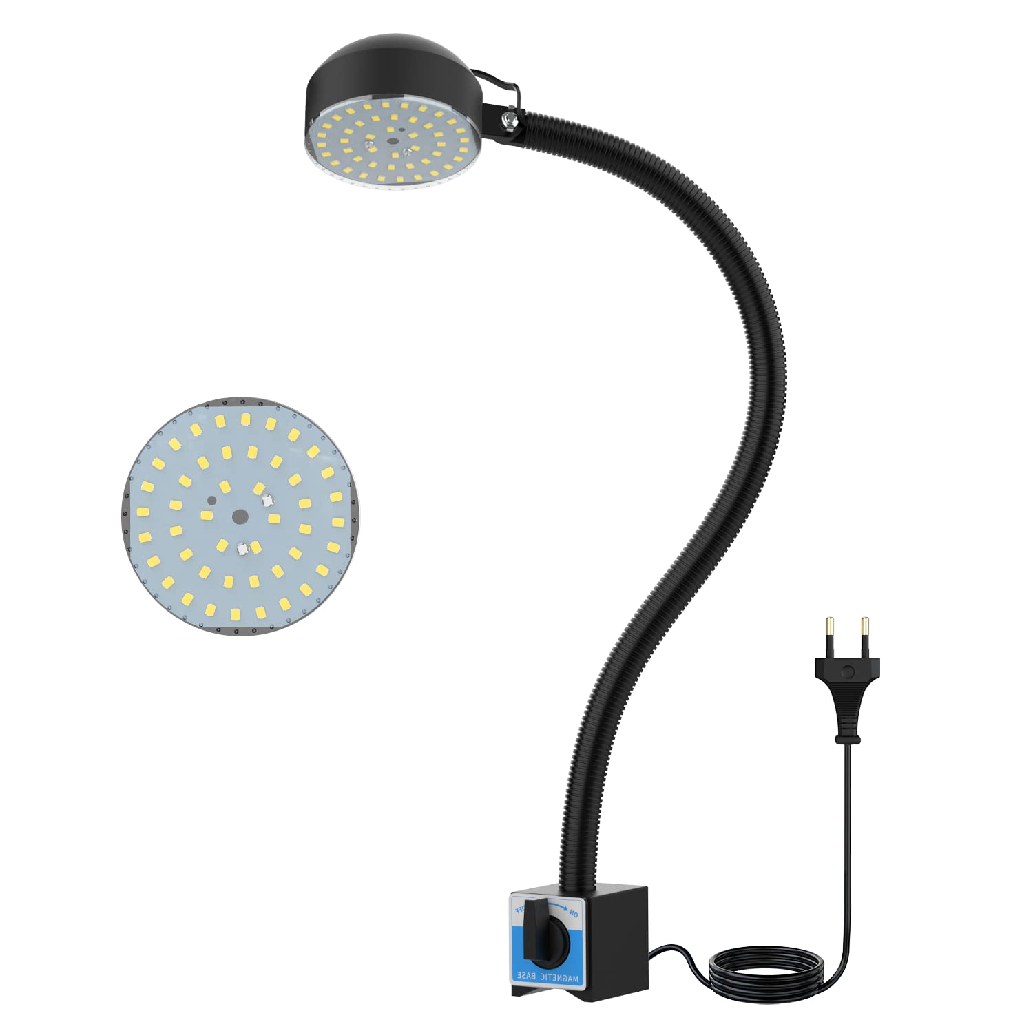 Magnetische LED Drehmaschine Lampe Maschinenlampe mit Magnetfuß 10W 1100 Lumen Flexibel Wasserdicht Arm Drehmaschine Lampe für Nähmaschine Drehbank Fräsen Bohrmaschine Industrielle Beleuchtung （6000K）
