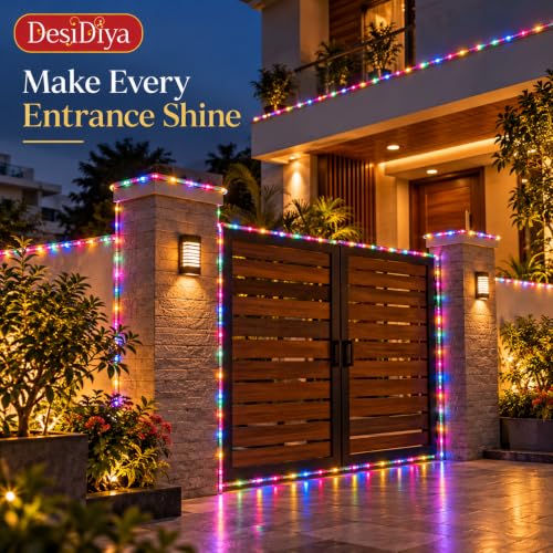 Image of Desidiya 5 Metre Multicolour LED Rope Light for Diwali Decoration, Flexible Bendable Pipe Light for Home, Balcony, Gate, Terrace & Ceiling Cove, Plug-in Decorative Lights for Christmas & Wedding